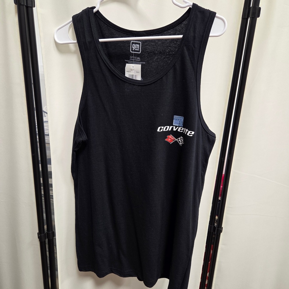 GM Corvette Stingray Mens Black Graphic Tank Top Sleeveless Shirt Size M NEW